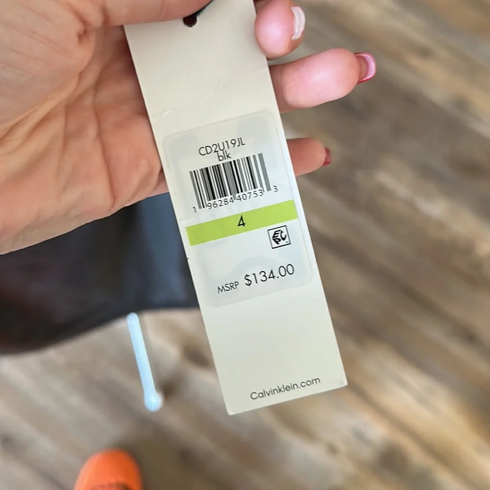 Black Leather Calvin Klein Dress - Picture 4 of 4